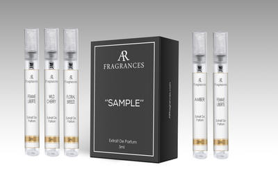Pick your own SAMPLE PACK (5 scents) - inspired by designer dupe fragrances - from ARFRAGRANCES.  Shop high quality designer dupe fragrance perfume. extrait de parfum.